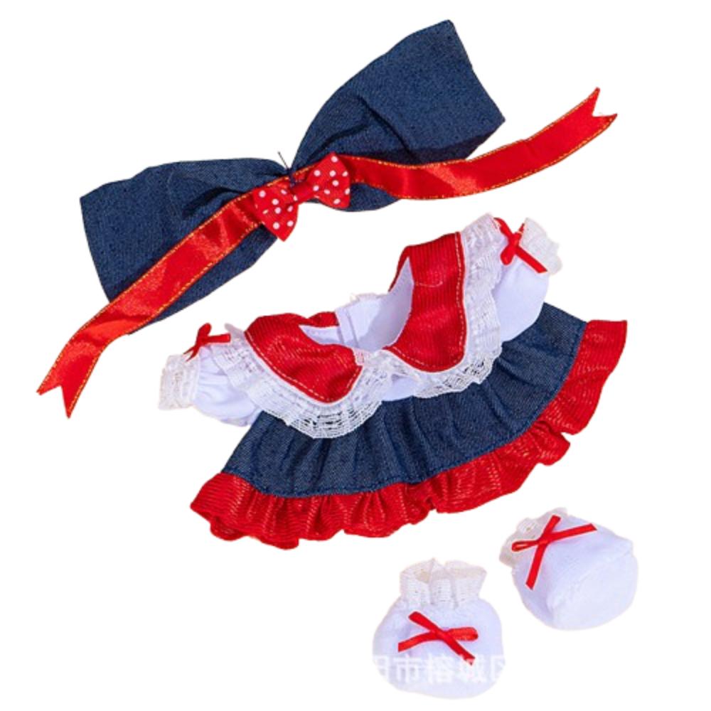 

1 set Replacement Outfit Doll Headwear Dress Set Sweet Skirt Doll Dress Suit Children Gift Style 4