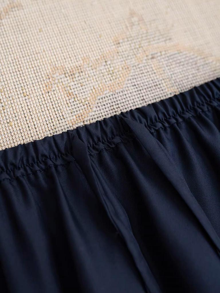 Minimalist Mulberry Silk T-shirt & Half Skirt Set in Classic Old Money Style