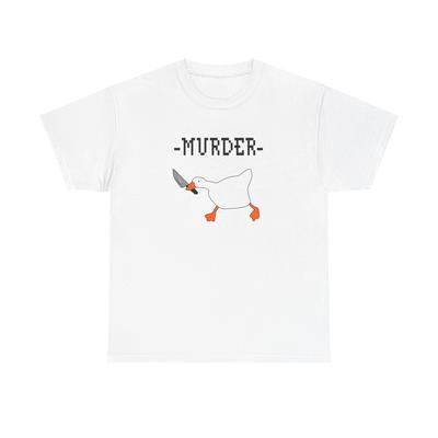 Duck Murder Comedy T Shirt Funny Gift Retro Vintage Unisex Heavy Cotton Tee