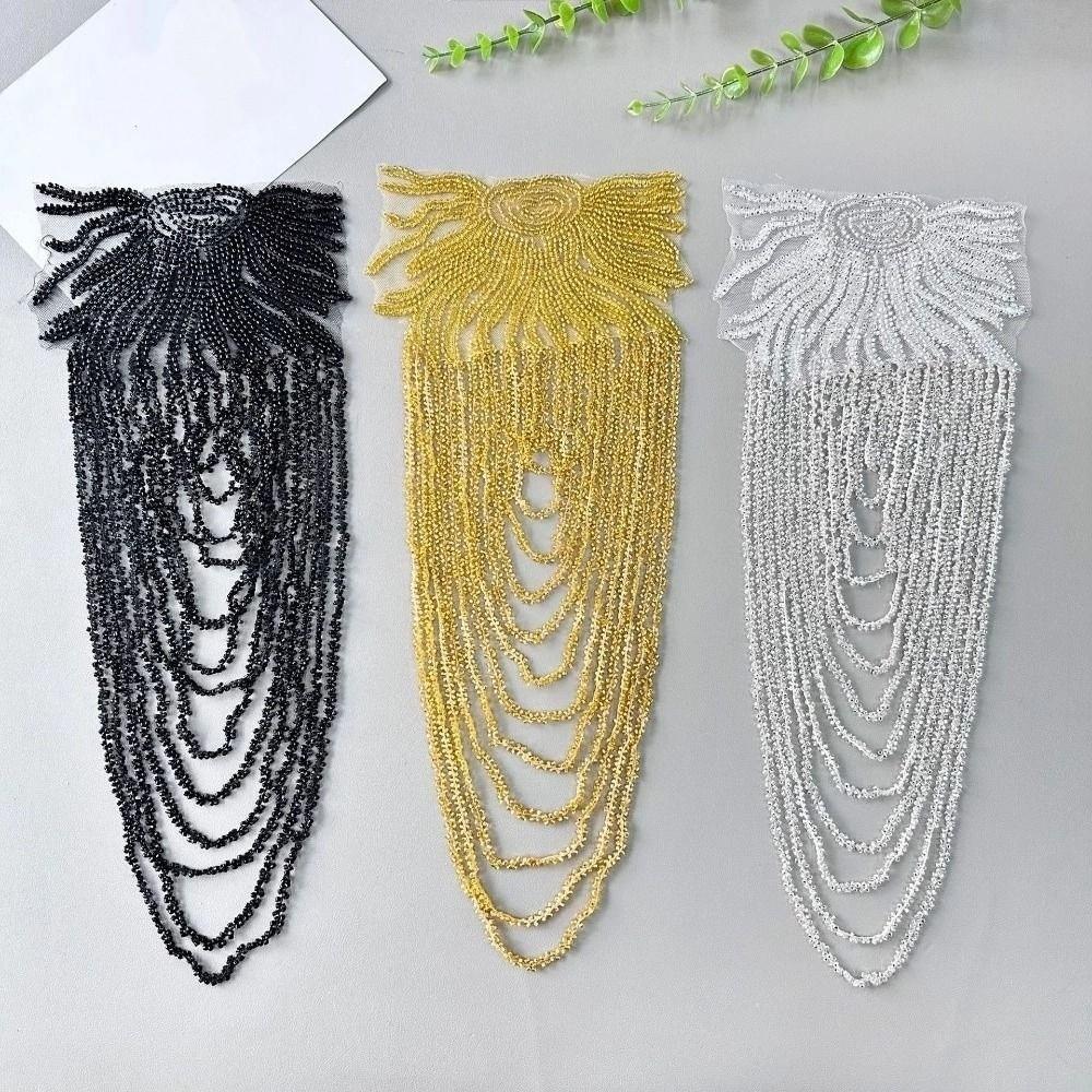 2Pcs Long Tassel Chain Sequin Shoulder Ornaments Glittering Shoulder Wrap Stage Performances