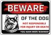 Beware of The Dog  Rottweiler You Have Been Warned Aluminum Sign  Outdoor Yard Warning Perfect for Fence Yard  Home Dec