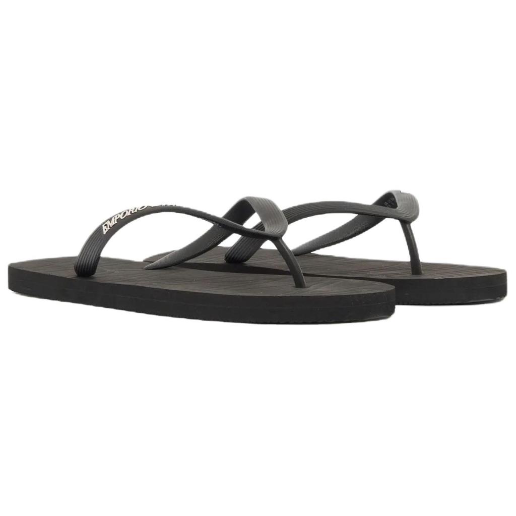 Emporio Armani Flat Slip-On Beach Sandals Unisex Sandals Black EX000041AF22188MC001