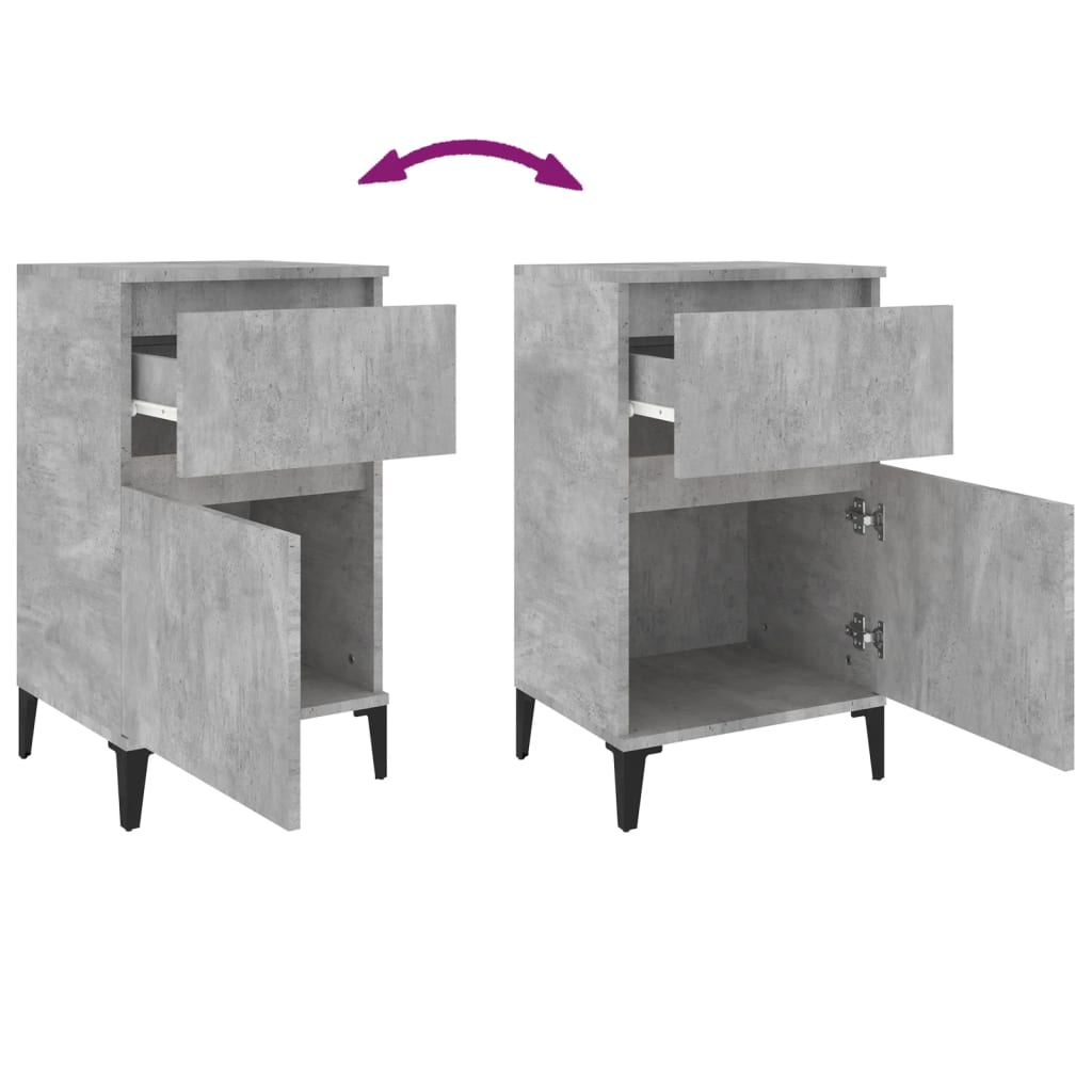 Nightstand Concrete Gray 40x35x70 Cm