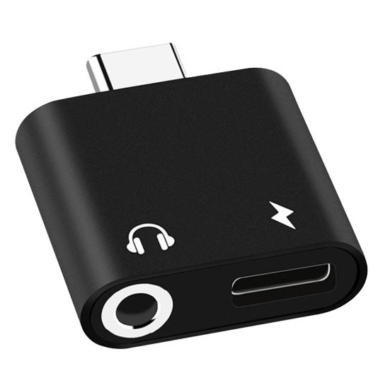Mini Type-C Adapter USB3.1 2 in 1 USB C to 3.5mm Type C Cable Converter for Phones