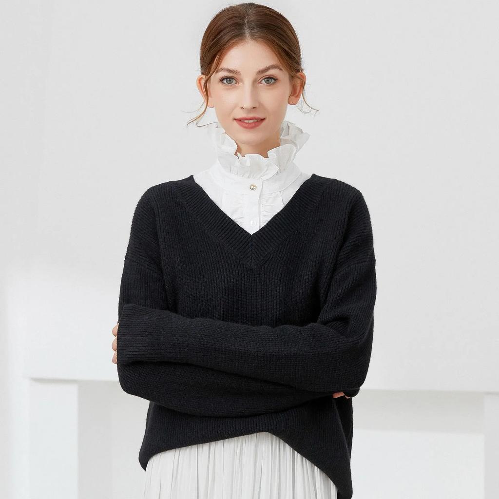 Linbaiway  Korean Ruffles Stand Detachable Shirt Collar Fashion Lace Fake Collar Detachable Blouse Collar Accessories