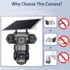 4G True Three-eye Three-lens Monitor with Night Vision and All-day Recording, Low Power Consumption Home AOV Solar Camera