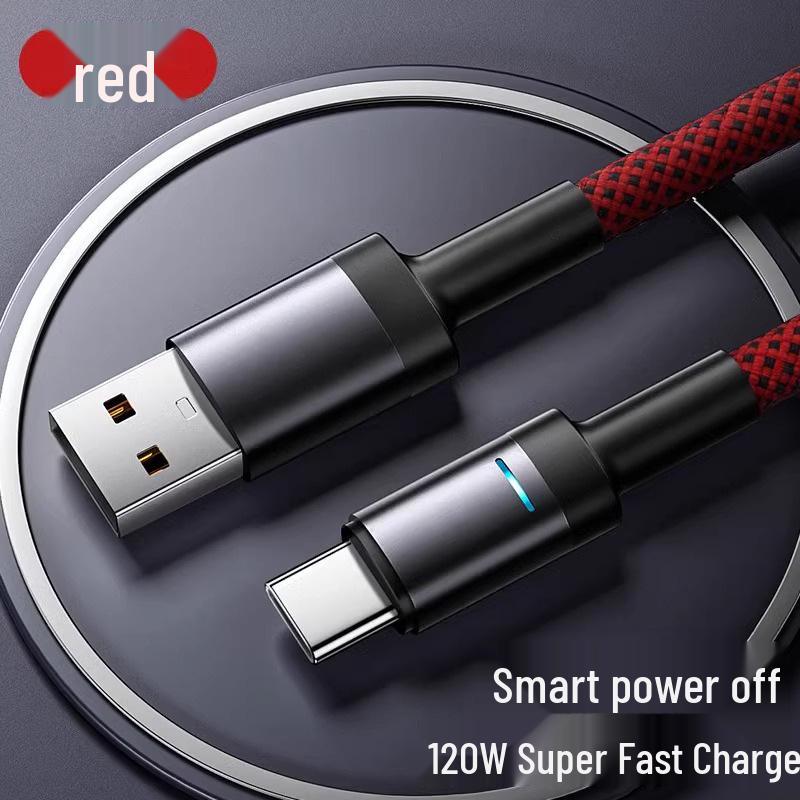 120W Ultra-Fast Type-C Charging & Data Cable with Auto Power-Off for Huawei, Honor, Xiaomi 6A
