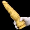 Zlatá silikonová měkká masturbační hůl Sexuální hračky simulační dildo Pussy Erotic Appliances