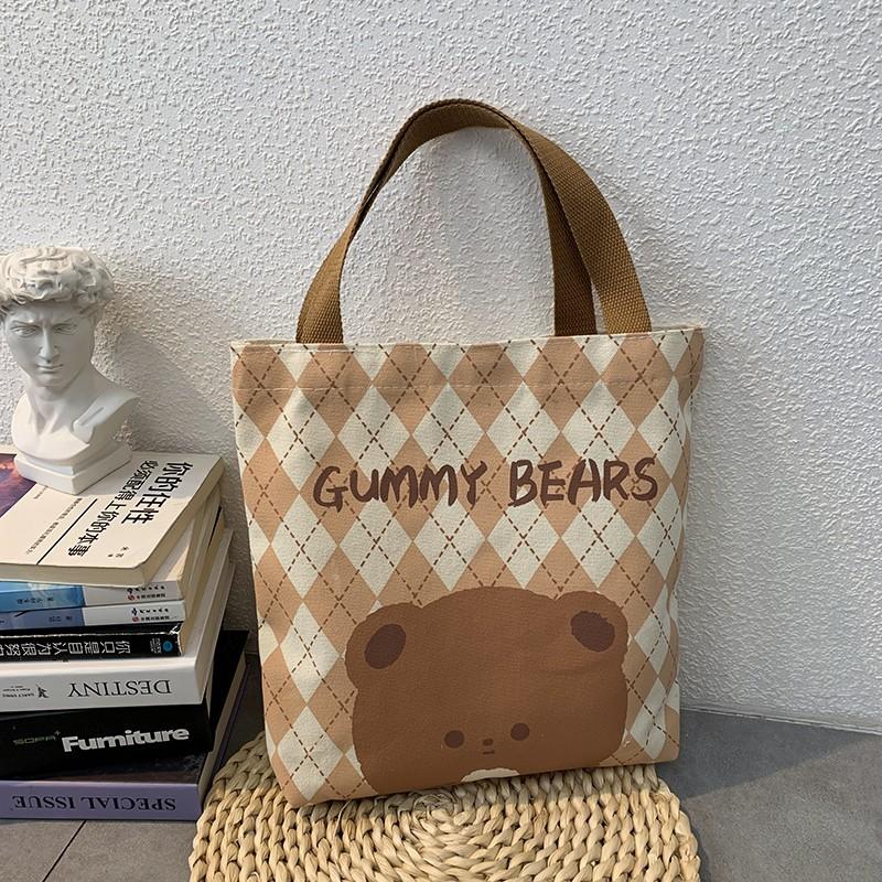Damen Canvas Tasche Handtasche Bento Tasche Literarisch Niedlich Mommy Bag Für Unterwegs Handtasche