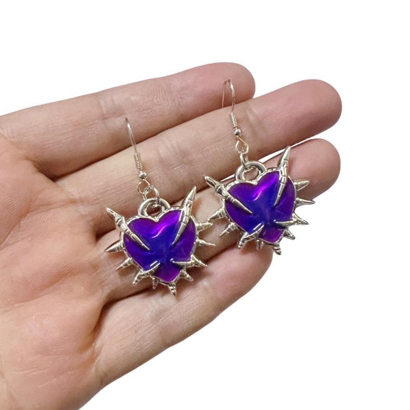 New Thorns Heart Earrings: Dark Gothic European & American Subculture Trend Hip Hop Accessories