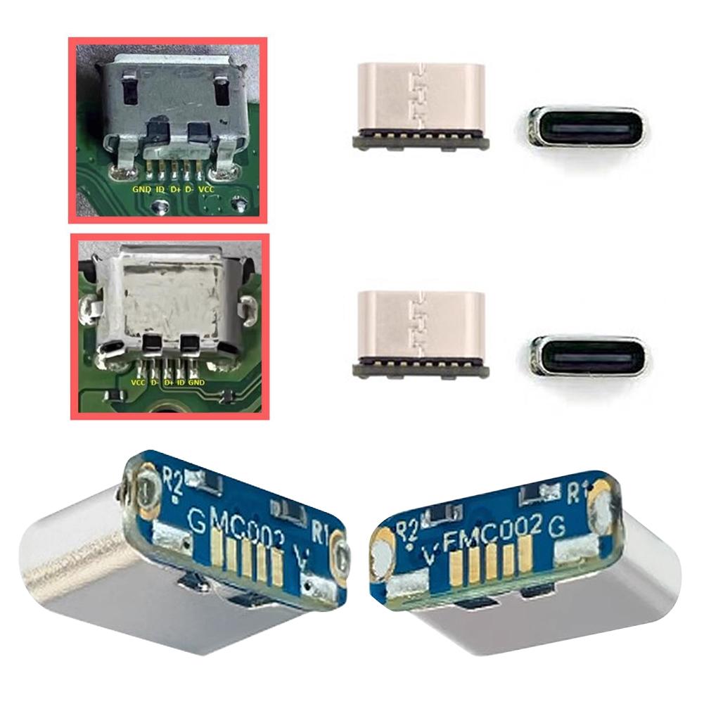DIY Reparatur- und Modifikationszubehör für Micro-USB auf Typ-C Adapterplatine Unterstützt Laden USB 2.0 Datenübertragung 1/5 Stück