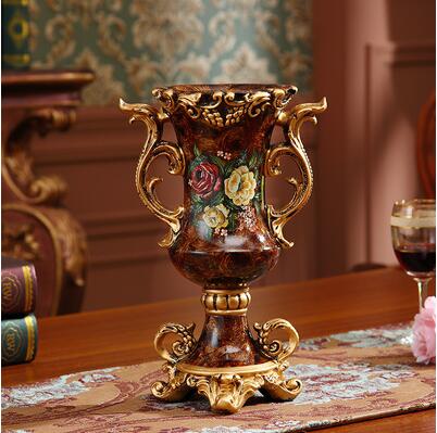 European Resin Vase+Artificial Flower Set Decor Home Livingroom Decoration TV Cabinet Cafe Flower Arrangement Flowerpot Crafts