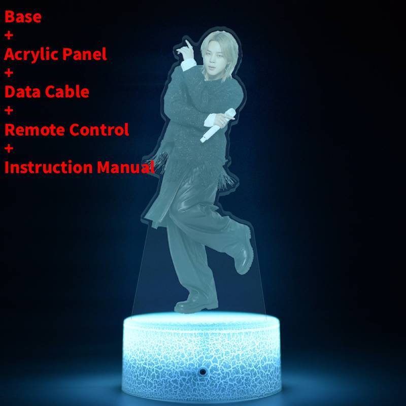 Lumină de noapte LED pentru concertul de revenire al turneului mondial BTS cu telecomandă pentru decorarea camerei și cadou de colecție