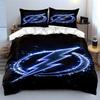 "Blue Lightning Bolt Digital Design" Print Bedding Set Duvet Cover Pillowcases (1* Duvet Cover 2* Pillowcases Do Not Include Comforter)