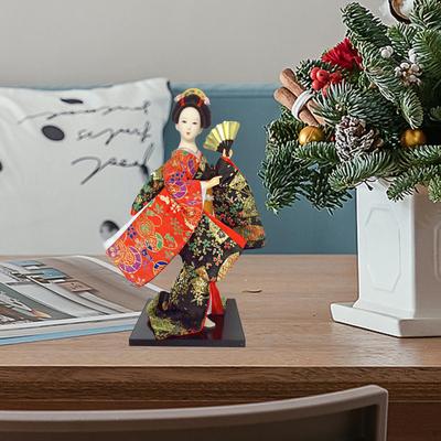 Ethnische japanische Geisha-Puppen, Kimono, 30,5 cm, Dekor, Ornament, Mädchen-Statue, Skulptur für Tisch