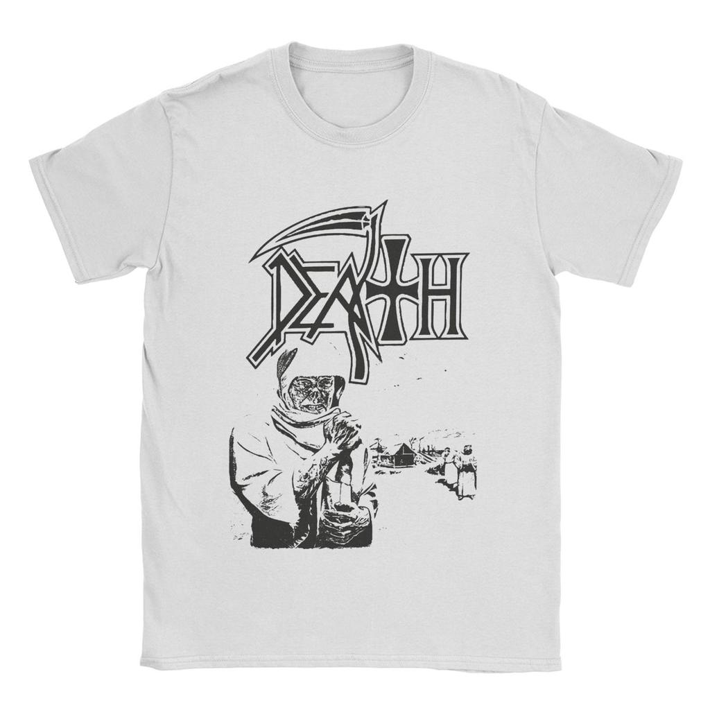 Death T Shirt for Men Pure Cotton Novelty T-Shirt Crew Neck Band Tees Short Sleeve Clothes Summer