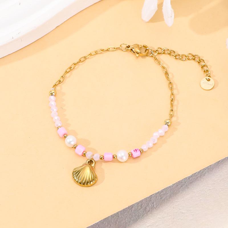 Elegantes Damenarmband aus Edelstahl und Perlen