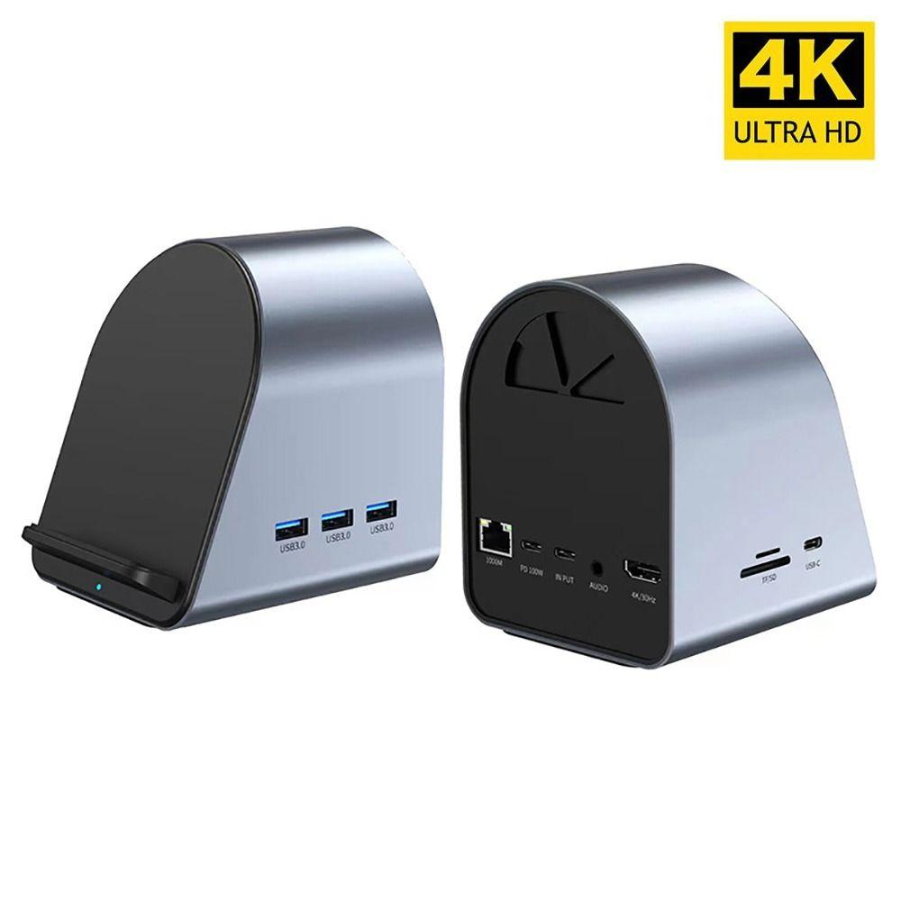 

PD Зарядка Ethernet адаптер кард-ридер 4K HDMI-совместимый USB-концентратор Док-станция Type-C 10 в 1