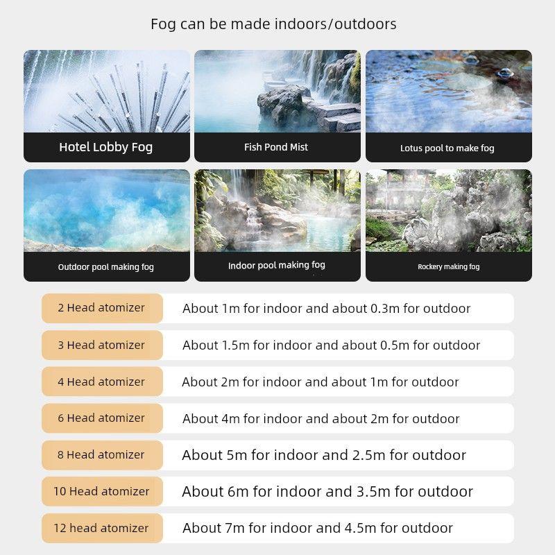 Ultrasonic Atomization Plate Four-Head Six-Head Eight-Head Twelve-Head Pool Sprayer Mist Maker Landscape Rockery Fish Pond