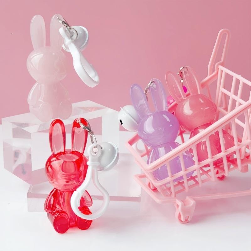 5Ml Empty Cute Bunny Shape Lip Gloss Tube Keychain Rabbit Lip Glaze Container Cosmetic Package Material With Key Chain