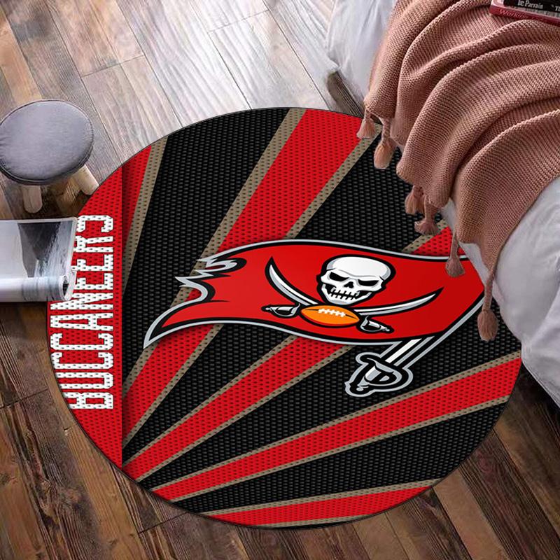 Buccaneers Team Spirit Round Rug for Livingroom,Bedroom, Palyroom, Chair Rug, Area Rug, Circle Carpet, Large Size Fan Christmas Gift