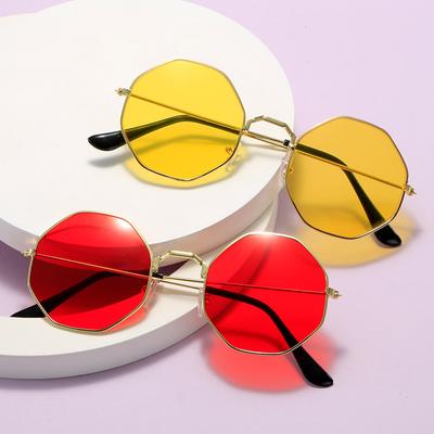Neue Retro-Stern-Sonnenbrille mit achteckigem Polygon und geleefarbener Sonnenbrille für Herren und Damen