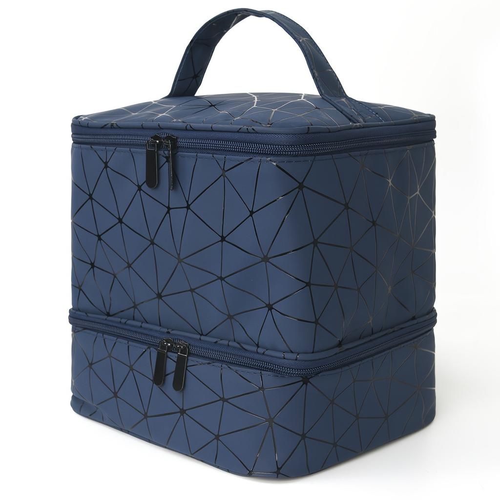 Nail Polish Organizer Box, Double-layer Nail Art Tool and Nail Dryer Box, Nail Polish Portable Box with Dividers