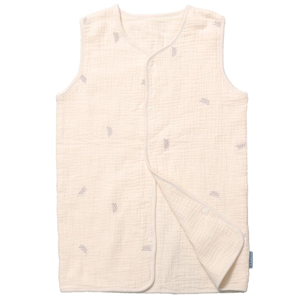 LILIANA Prevents Colds While Baby Liliana Kids' Sleeper, 120cm, Spring/Summer, 6-Layer Gauze, Sleeping, Gift, Ivory, Large, Leaf,