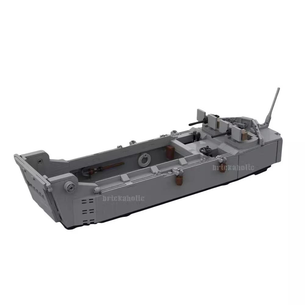 Military Series World War Ii Beach Landing Ship Building Block Speedboat Model Assembly Toy Compatible Set