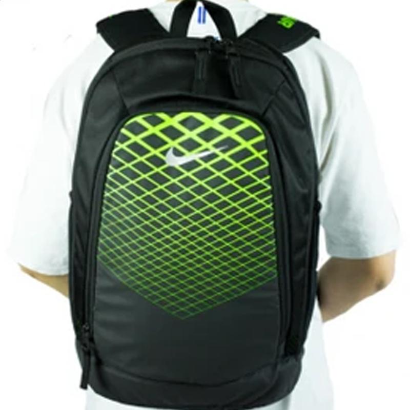 Nike Polyester Backpack Regular Unisex Black/Green Casual BA5374-010