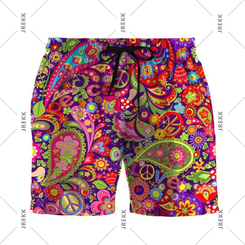 Paisley Fashion Beach Swim Shorts For Men 3D Print Quick Drying Drawstring Board Shorts Simple Square Plaid Surf Swim Trunks