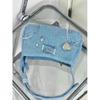 IELGY niche design metal star denim underarm small square bag, retro commuter portable shoulder bag