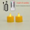 Rechargeable Flickering Flame LED Candle Lamp, Remote-Controlled, Yellow Offering, Smokeless Ghee Holder, Tea Light for Buddha.