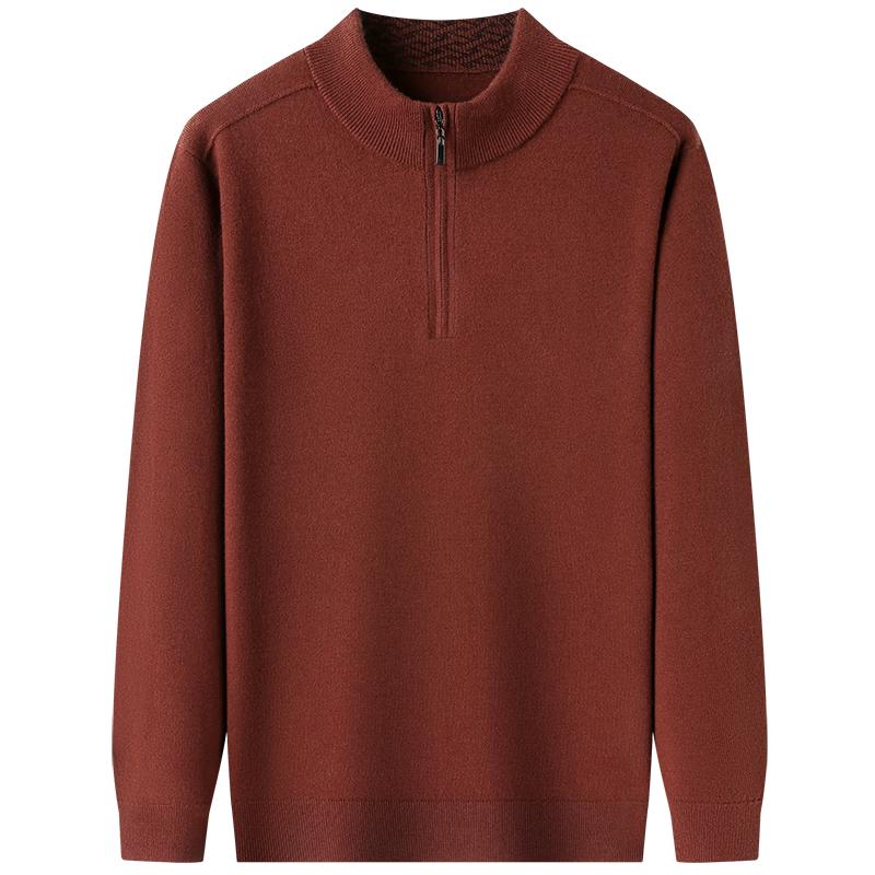 

ROMON Men s 100% Pure Wool Half-Zip Pullover Sweater L
