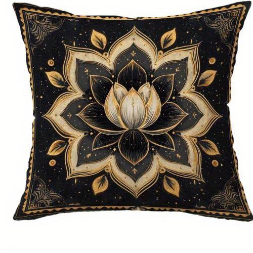 Cosmic Print Decorative Cushions Sun Moon Hamsa Lotus Polyester Pillowcase, Sofa Decorative Cushion Cov Headboard Pillow