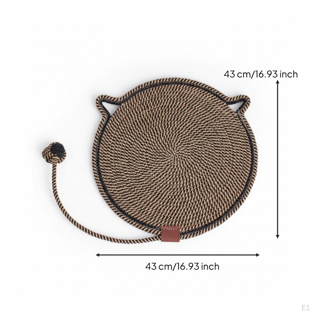 Cat Head Scratching Mat Braided Surface Stitched Edge Pet Supply for Cats, Home