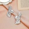 LATS New Design French Irregular Petal Stud Earrings for Women Korean Fashion Earring Birthday Party Trendy Zircon Gifts