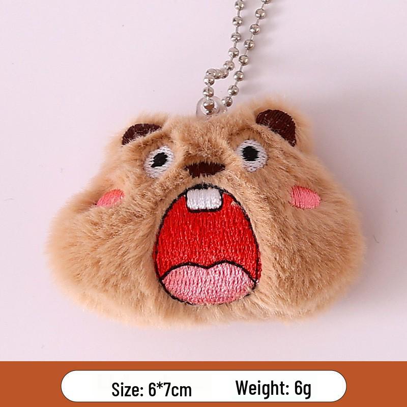 Adorable Plush Bear & Rabbit Brooch Keychain for Kids & Women - Cute Bag or Pin Accessory