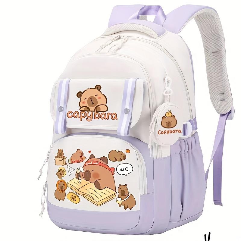 New Capybara Kapibara Printed Backpack Foreign Trade Campus Male and Female Versatile Student Leisure School Bag