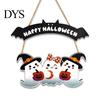 Wooden Ghost Door Decor Happy Halloween Sign, Three Indoor Outdoor Decoration Sign Hanger, Front Wall Hanging Party Supplies