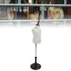 2 Years Kids Mannequin Dress Form with Wooden Base Half Body Easy To Assemble Linen Child Mannequin Torse for Window Counter Studio Clothing Store Dis