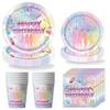 Girl Group-Themed Birthday Party Decorations: Disposable Paper Plates, Cups, Banners, and Cake Topper Set