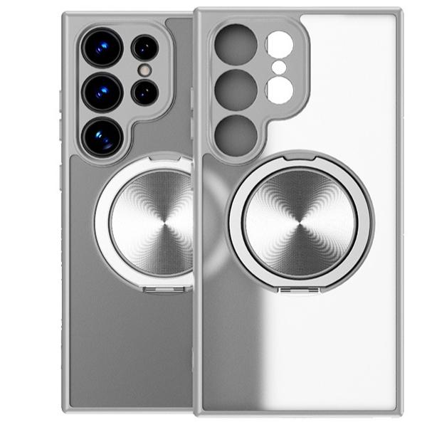 360 Rotating Ring Stand For Magsafe Matte Clear Phone Case For Samsung Galaxy S25 Edge S24 S23 FE Plus A56 A36 A26 A16 A06