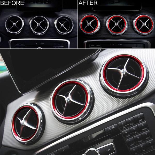 5Pc Red ForA B CLA GLA Class W176 Air Vent Outlet Ring Cover Trim