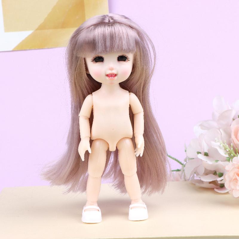 16cm Articulated Fashion Doll 13 Movable Joints Nude Unfinished Body DIY Dress Up Toy Ideal Gift for Girls