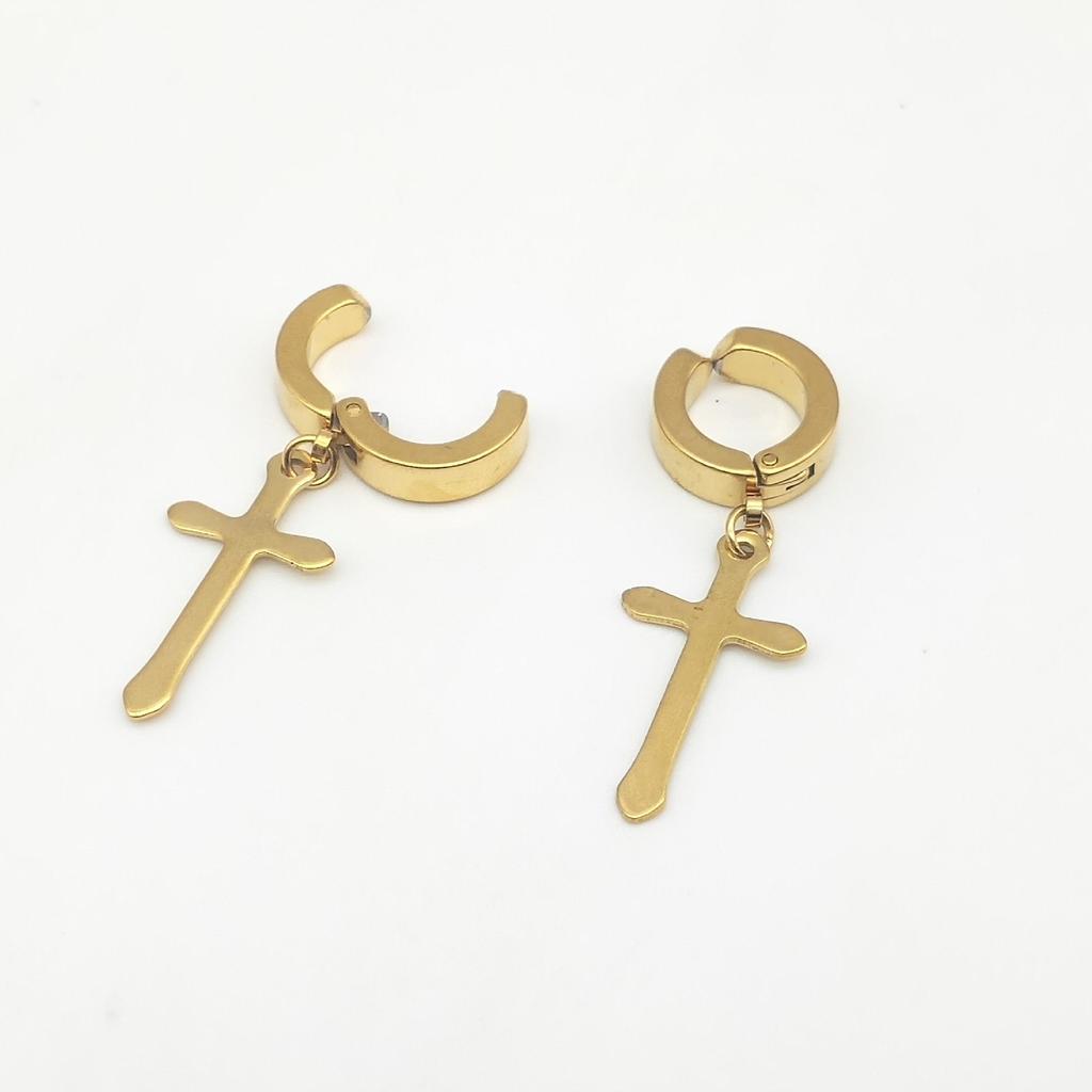 Pendentif Croix Boucles d'oreilles Personnalisées Tendance Sans Boucles d'oreilles Percées