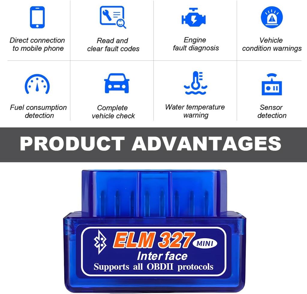 ELM327 2026 OBD2 Code Reader Car Diagnostic Scanner Vehicle Scanner Tool for Automotive Troubleshooting