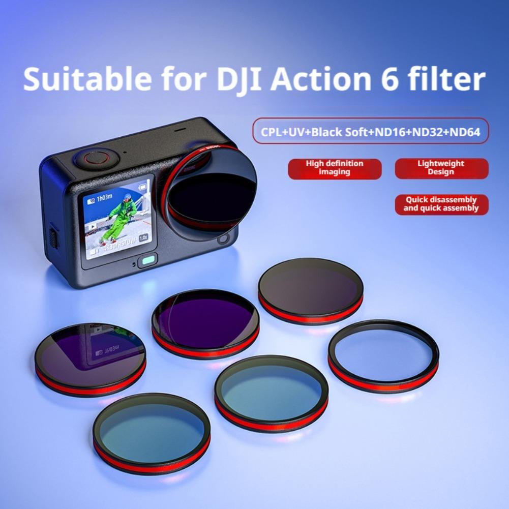 Lens Filters for DJI OSMO Action 6 Accessories UV CPL ND8/ND16/ND32 Neutral Density Filter Set Black Mist Photography Lens