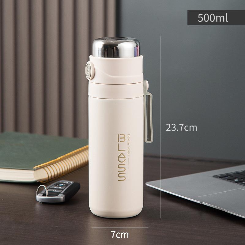 Large Capacity Thermos Cup 500ml Vacuum Flasks Portable Stainless Steel Thermos Cup Water Bottle Travel Tea Mug Office Thermos Cup