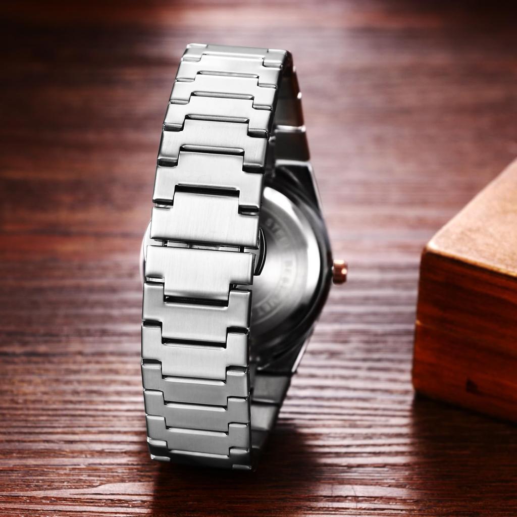Watch with Luminous Day Stainless Steel Business Quartz Versatile and Stylish Perfect for or Boyfriend Gifts Men's Calendar, Function, Display,